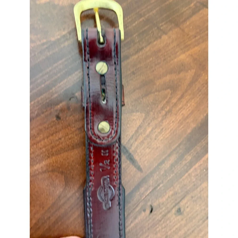 Mitch Rosen Mens GunLeather Belt Brass Buckle 1.5 Wide USA Made Workwear